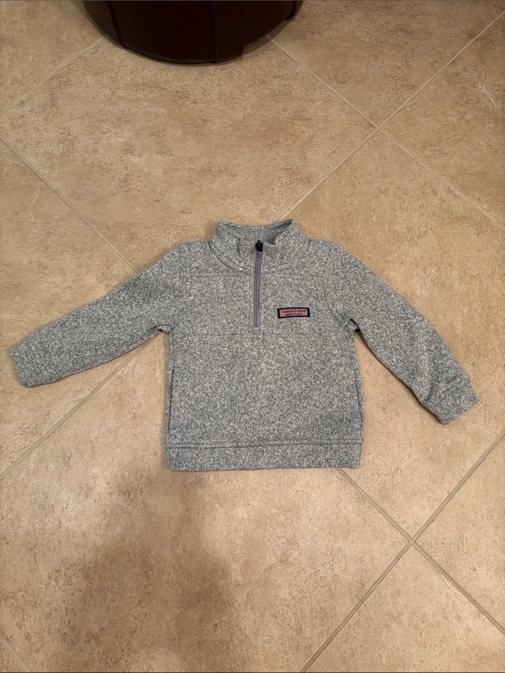 Vineyard Vines Toddler Heather Gray Quarter-Zip Pullover